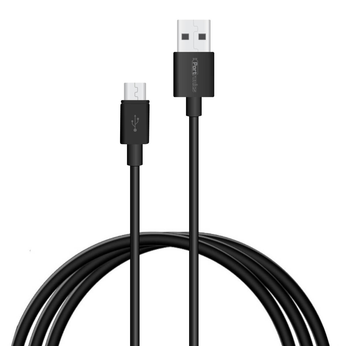 Portronics Konnect Core Plus 2M POR-1085 Fast Charging 3A Micro USB Cable for Android Phones (Black)